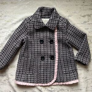 Kate Spade New York Baby Girls' Tweed Coat black
